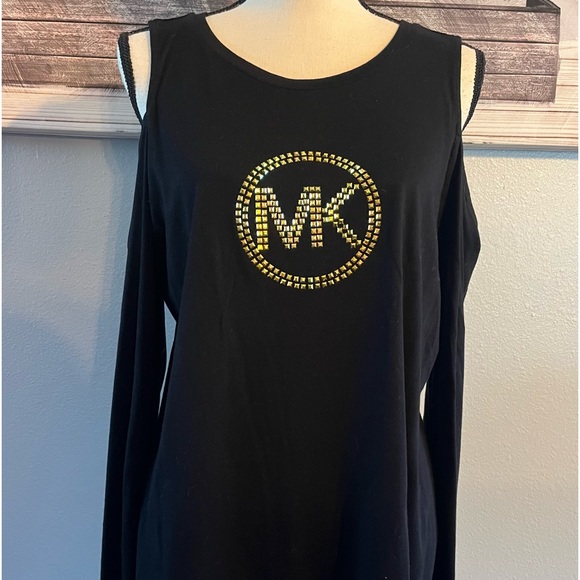 ♥️❄️Michael Kors Woman’s Long Sleeve Cold Shoulder Top Like new Size Large - Picture 2 of 9